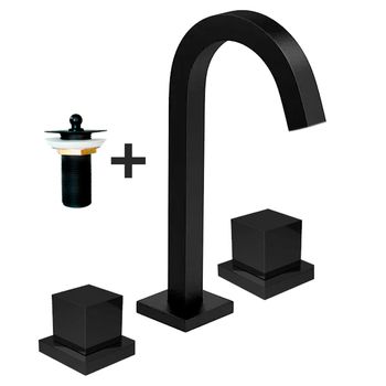 MISTURADOR DE LAVATORIO BICA QUADRADA C90 BLACK
