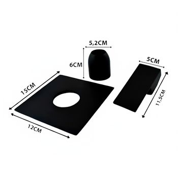 Acabamento Para Monocomando Chuveiro Quadrado Preto Fosco Base Deca 100